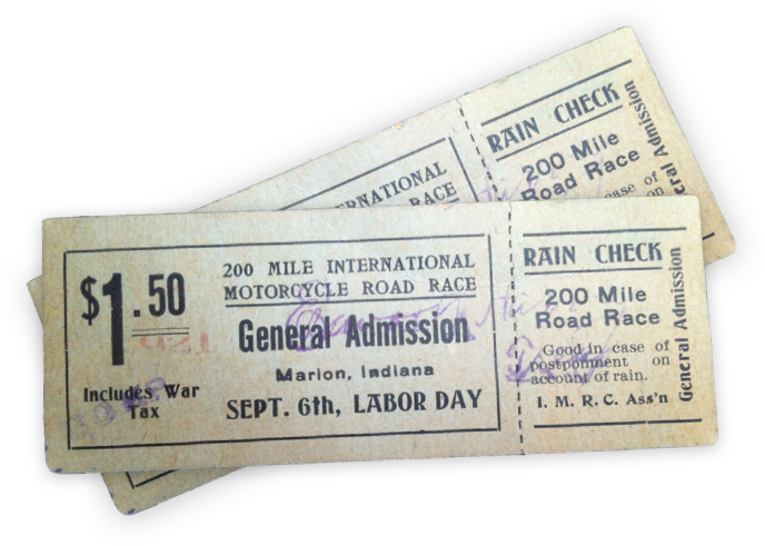 1919 Marion Motorcycle Race Ticket